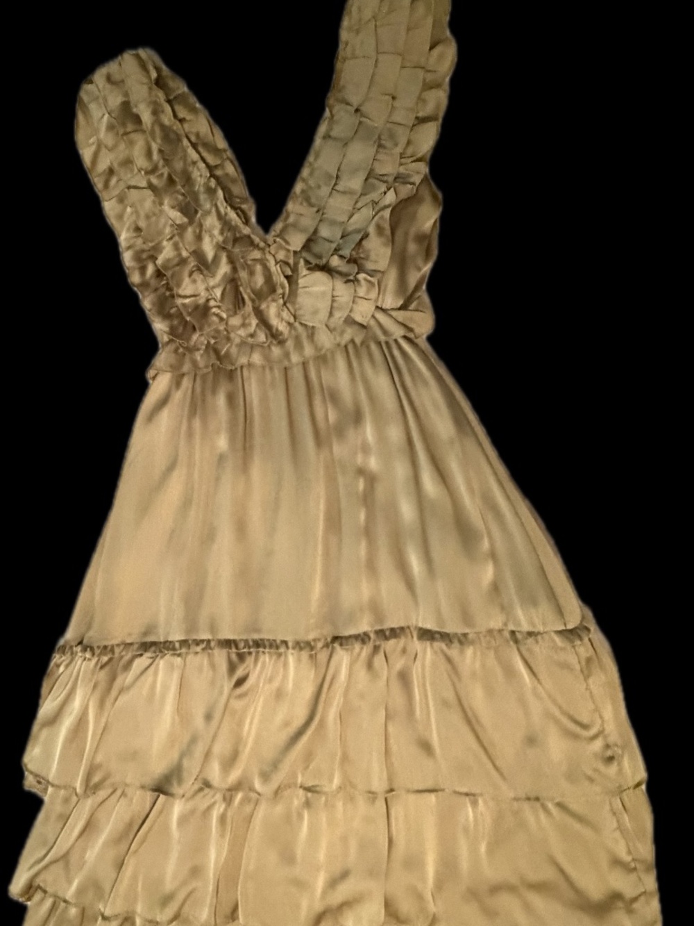Gorgeous Chloe Dao Light Green Chartreuse Tiered Ruffled Floor-length Dress